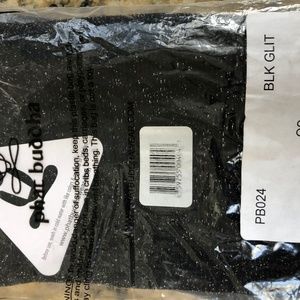 Phat Buddha Black Glitter Stretchy Leggings - OS
